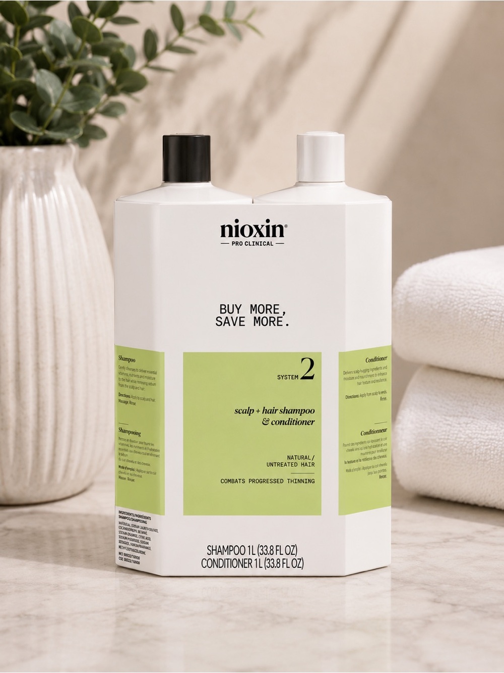 Nioxin System 2 Litre Set | Shampoo & Conditioner for Thinning Hair